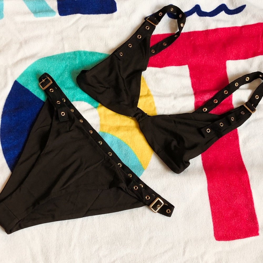 Sexy black & gold two piece